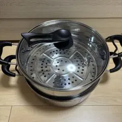 CAINZ カインズ 蓋が立てられるステンレス2段蒸し器 26cm 5.3Lのサムネイル