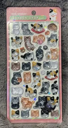 【正規品】　ボンボンドロップシール　和柄　和猫クーリア