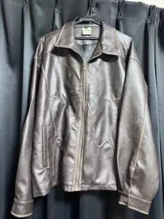 brown leather jacket