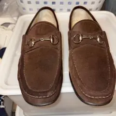 GUCCIブラウン スエード ビットローファー