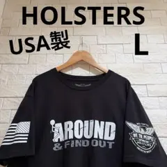 海外Tシャツ USA製 HOLSTERS 半袖　半袖Tシャツ　黒色　サイズLのサムネイル