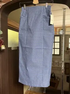 Hunch ギンガムチェック タイトスカート ブルーのサムネイル