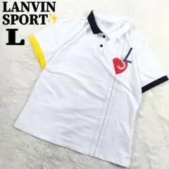 ランバンスポール モノグラムエンボス柄シャツ ゴルフウェアポロシャツ