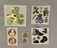 ②クマデザインのシール5点セット