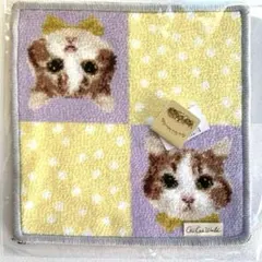 高級タオルハンカチ　ねこ　おすすめギフト　レディースハンカチ