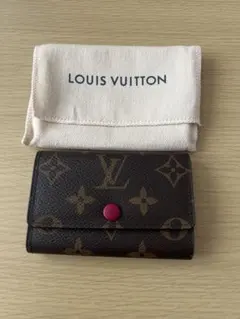 ルイヴィトン ポルトモネロザリ モノグラム 折り財布 フューシャ