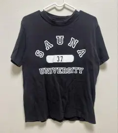 SAUNA UNIVERSITY 37 ブラック Tシャツ
