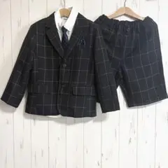 devirock デビロック　スーツ　セット　130 チェック　ハーフパンツ