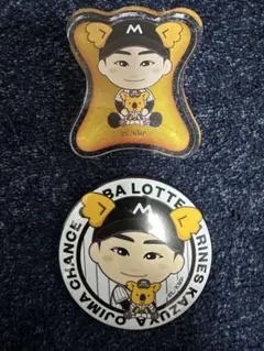 千葉ロッテマリーンズ　チャンスくん　小島　シークレット　缶バッジアクリルブロック