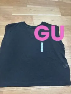 GU Vネック ノースリーブ ニット ブラック XL