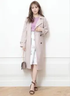 美品 アプワイザーリッシェの薄いピンクのゆるトレンチコート サイズ2