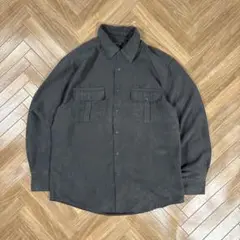 GEORGE フェイクスエード長袖シャツ チャコールグレー メンズMサイズ 灰色