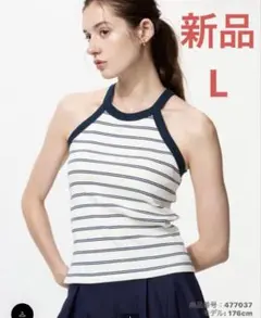 ユニクロ　ホルターネックブラタンクトップ　タンクトップ　タンクトップ　白　L