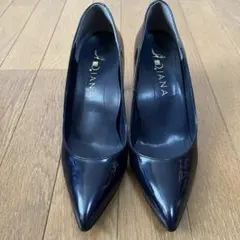 【美品】DIANA ネイビー エナメル パンプス25cm