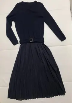 アンティカ　antiqua ドッキングワンピース　ブラック