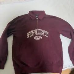 GAP ハーフジップ スウェット ボルドー XS