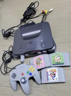 NINTENDO64 本体 コントローラー ゲーム3本セット　マリパ、パワプロ等