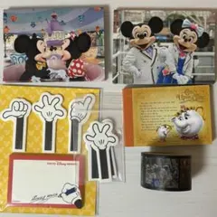ディズニーランド　メモ帳　付箋　マスキングテープ　セット
