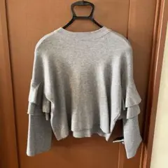 アーバンリサーチ　KBF グレー フリル付き長袖ニット