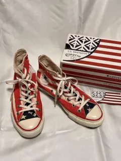 コンバース オールスター ハイカット 24cm 星条旗風 赤 星柄 スニーカー