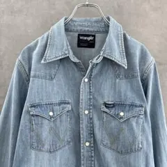 Wrangler ラングラー デニムウエスタンシャツ L ホワイトインディゴ