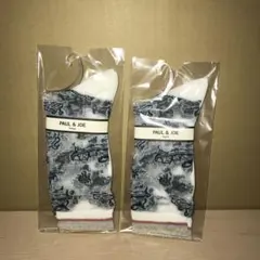 ポール&ジョー　シースルートワールキャット柄クルー丈ソックス 2足セット
