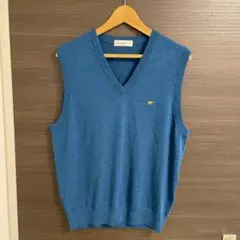 Gold Bear ゴールドベア】Vネック ニットベスト Lサイズ ブルー