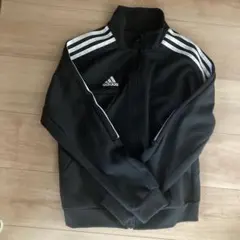 adidas 黒 ストライプ ジャケット J/M - メルカリ