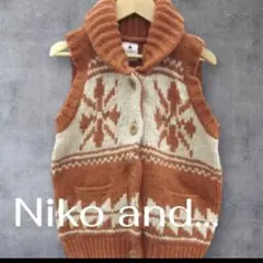 niko and... ニットベスト ショールカラー ノルディック柄のサムネイル