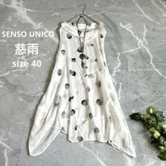 美品⁂センソユニコ⁂メフウ⁂半袖プルオーバー　チュニック　チェック切り替え　配色 美品⁂センソユニコ⁂メフウ⁂半袖プルオーバー チュニック チェック