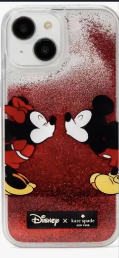 最終値下げ　新品未使用ケイトスペード　iPhone15ケース　ミッキー＆ミニー kate spade（ケイト スペード） 背面ハードケース（ iPhone 15