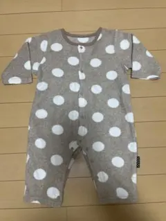 水玉模様ロンパース ベージュ 70-80