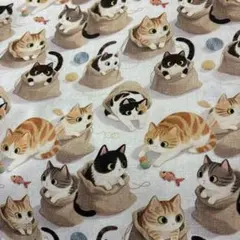 ラスト猫柄ハギレ④