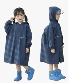 レインコート キッズ カッパ 子供用 雨具 軽量 速乾 夜間反射 収納袋付き