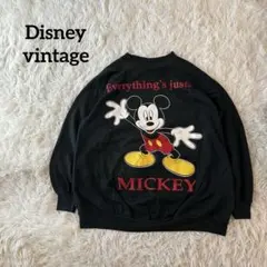 90s MICKEY UNLIMITED ディズニー スウェット ブラック M