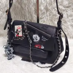 【美品】 DESIGUAL デジグアル ミッキーコラボ ポーチ型ショルダーバッグ Desigual｜ミッキーマウスプリントショルダーバッグ ミニ