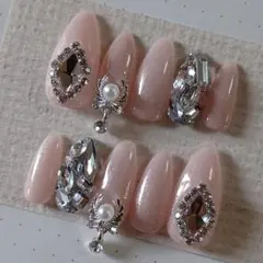 ピンク系マーメイドパール×うめつくし×スウィングストーン