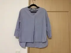 BEAMS HEART ブラウス ストライプ シャツ 長袖 九分丈 ビームス