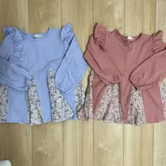 【美品】花柄長袖トップス2枚セット