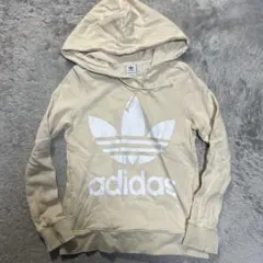 adidas トレフォイルフーディ Lサイズ ベージュ
