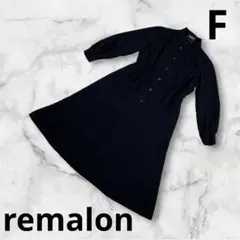 『remalon』レディース 膝丈ワンピース F ブラック