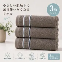 新品 フェイスタオル 3枚セット やわらか 吸水 ブラウンのサムネイル
