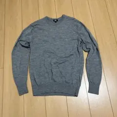 ユニクロ　エクストラファインメリノ グレー クルーネックニット M