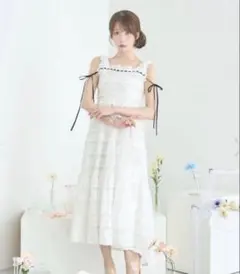Cut sew lace dressロゼミューズ ワンピ ホワイト - メルカリ