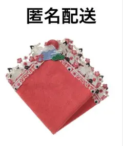 【新品未使用】近沢レース タオルハンカチ どすこい日本 和レース レッド