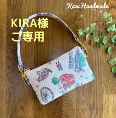ラミネートストラップ付きminiポーチ ロンドンスポット❤️Handmade