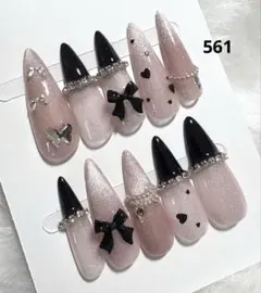 561現品ネイルチップ　ちゅるん十字架 ギャルシズニルック ロングネイル推し地雷