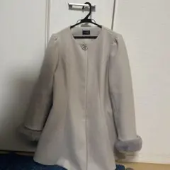 evelyn Aラインコート ピンク オリジナルビジュー