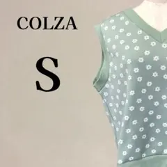 コルザ COLZA ハニーズ 花柄 Vネックベスト エメラルドグリーン Sのサムネイル