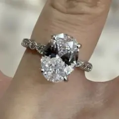 最高品質モアサナイト キラッキラ 中央2ct 囲みメレダイヤ ハーフ 